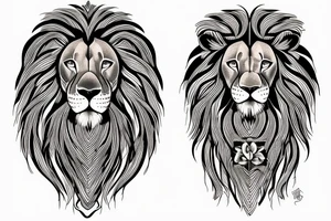 Lion twins ram tattoo idea