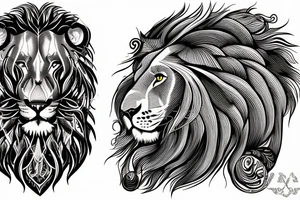 Lion twins ram tattoo idea