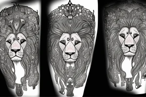 Lion twins ram tattoo idea