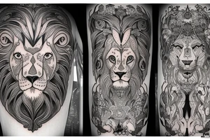 Lion twins ram tattoo idea