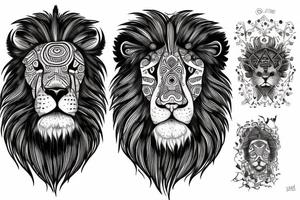 Lion twins ram tattoo idea