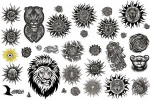 Lion sun tattoo idea