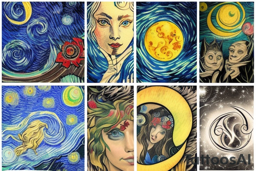 Gemini moon tattoo idea