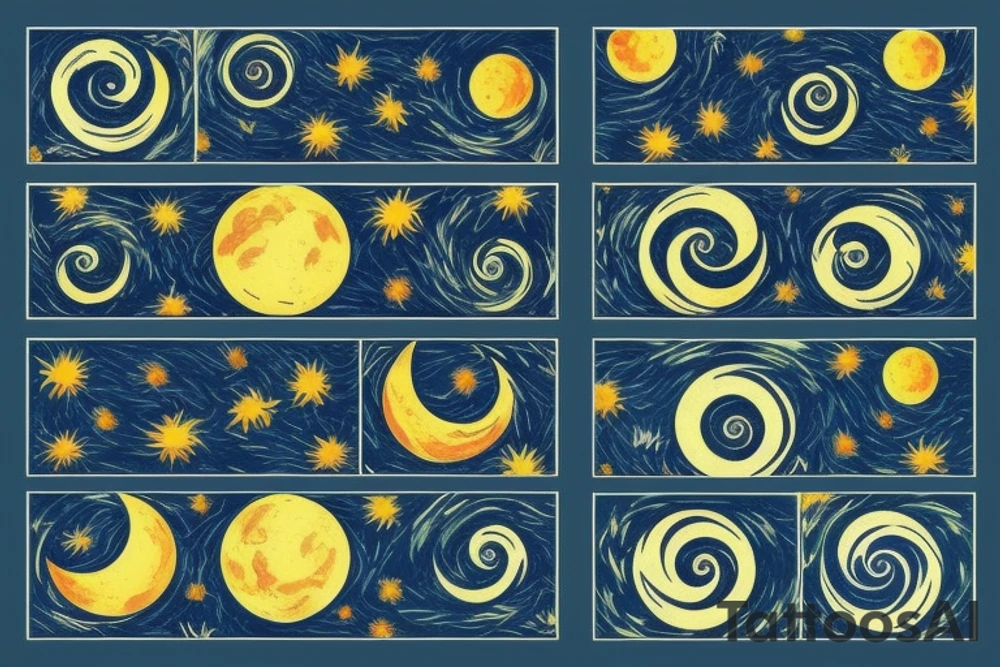 Twins and  moon tattoo idea