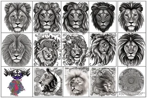 Lion + sun tattoo idea