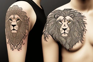 Lion + sun tattoo idea