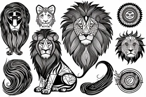 Lion + sun tattoo idea