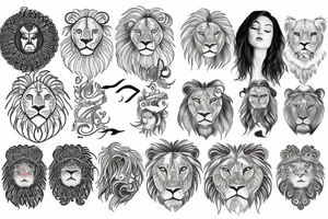 Lion + sun tattoo idea
