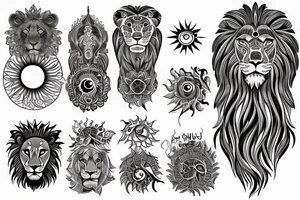 Lion + sun tattoo idea