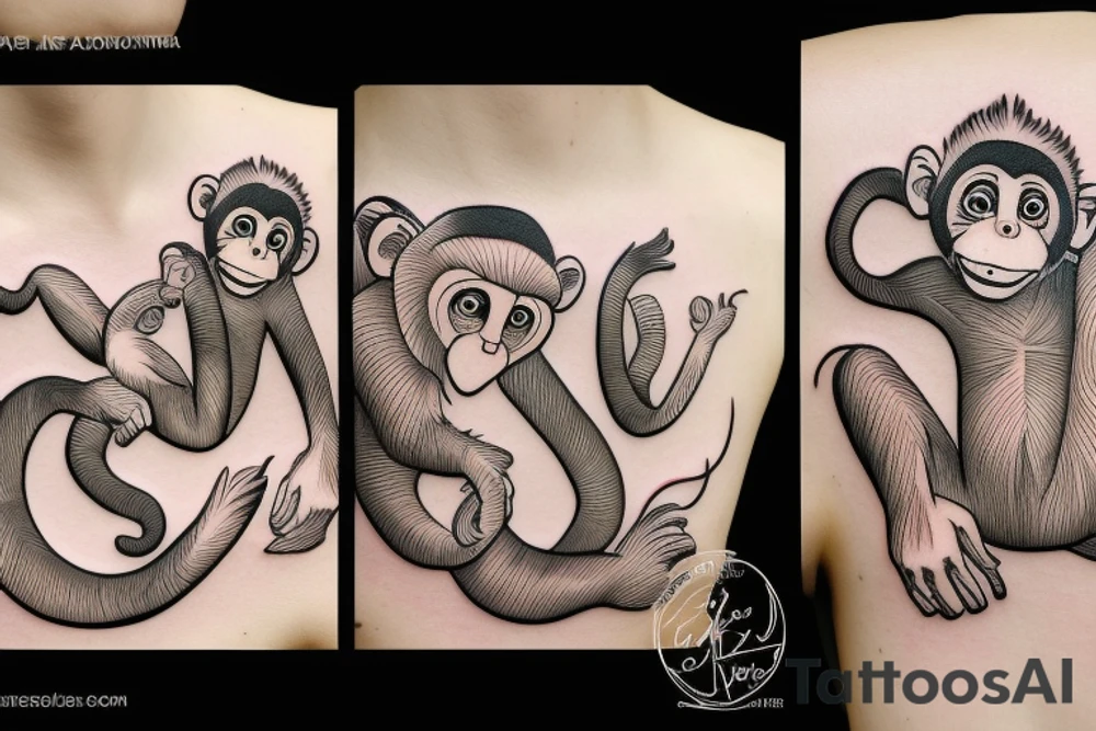 Monkey reading a book tattoo idea