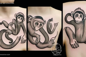 Monkey reading a book tattoo idea