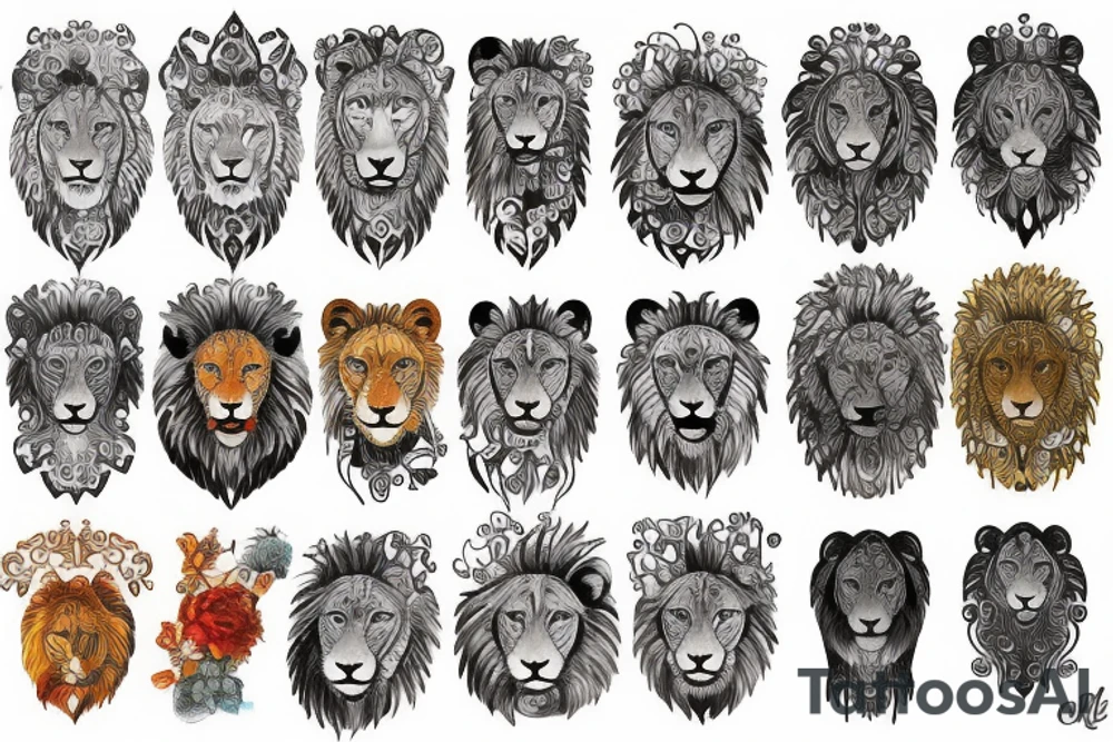 Lion sign tattoo idea