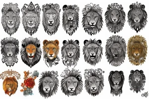Lion sign tattoo idea