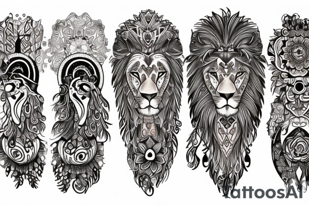 Lion sign tattoo idea