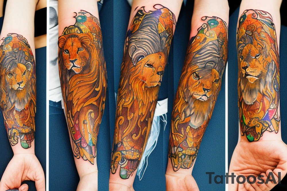 Lion sign tattoo idea
