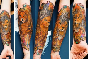 Lion sign tattoo idea