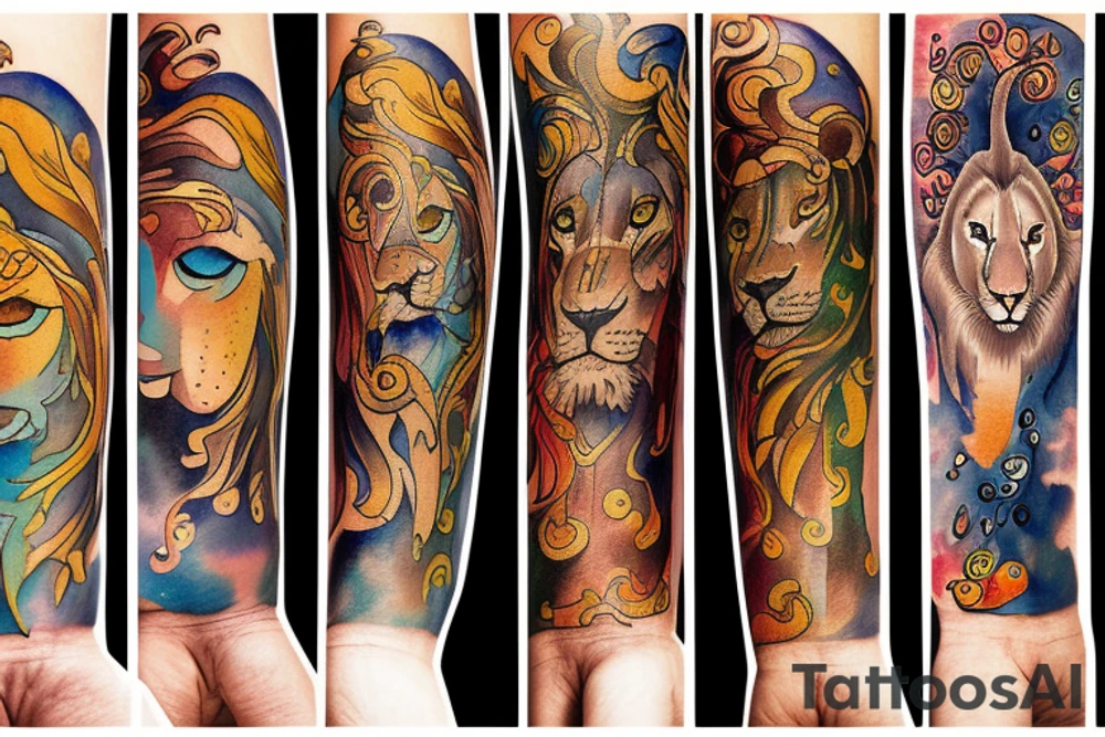 Lion sign tattoo idea