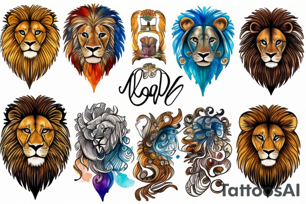 Lion sign tattoo idea