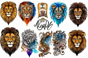 Lion sign tattoo idea