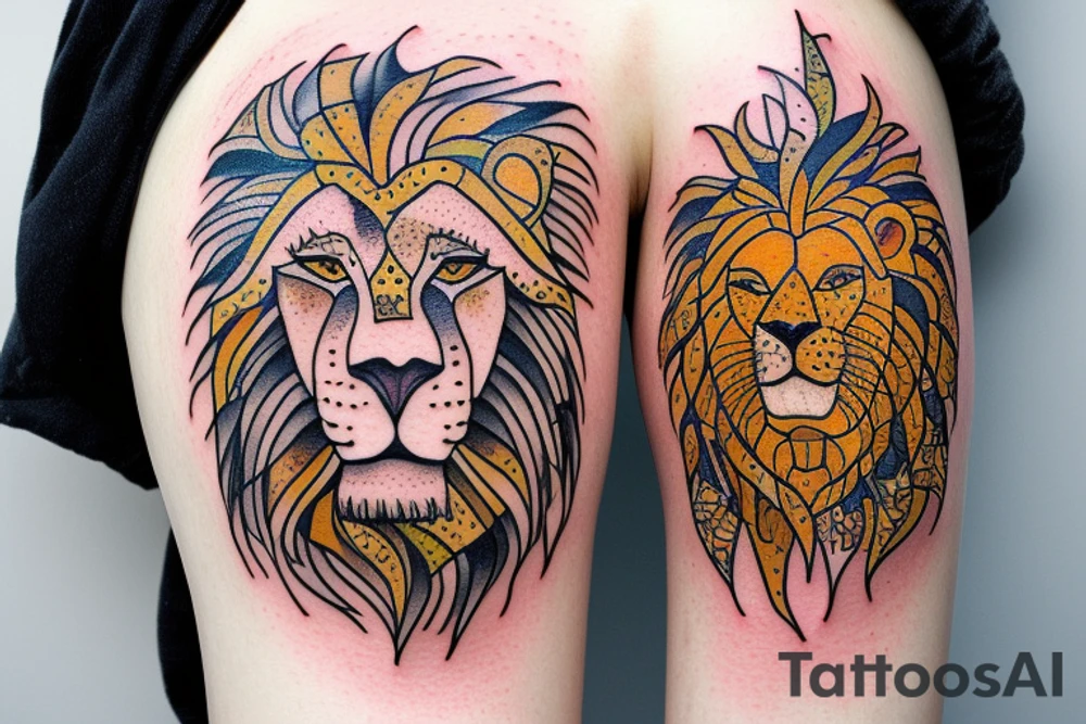 Lion sign tattoo idea