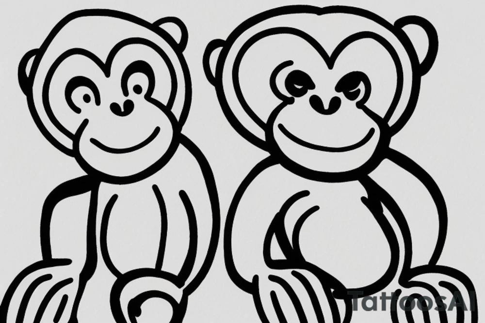 Cute, simple monkey design that’s feminine tattoo idea