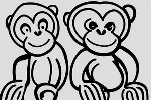 Cute, simple monkey design that’s feminine tattoo idea