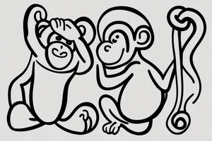 Cute, simple monkey design that’s feminine tattoo idea