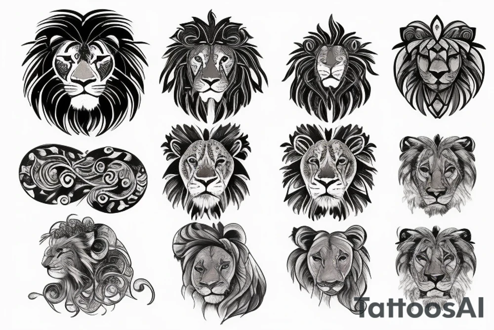 Lion sign tattoo idea
