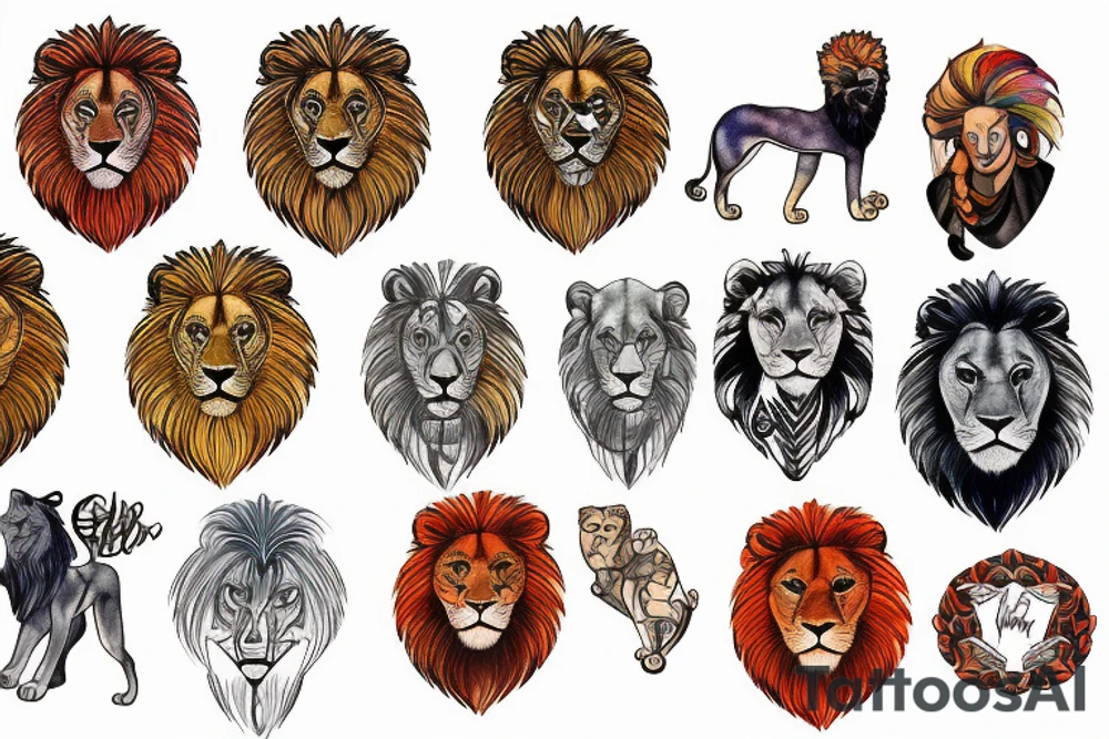 Lion sign tattoo idea