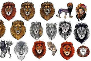Lion sign tattoo idea