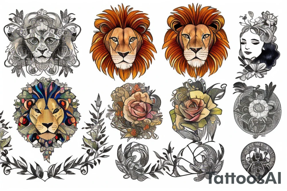Lion sign tattoo idea