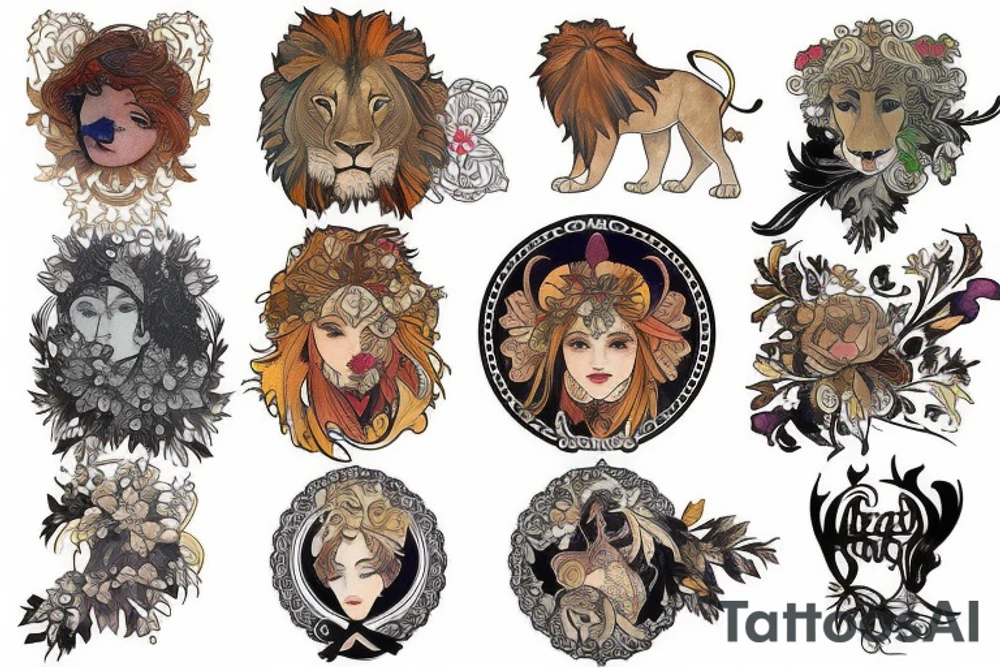 Lion sign tattoo idea