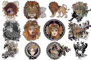 Lion sign tattoo idea