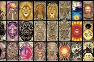 Lion with a sun tattoo idea