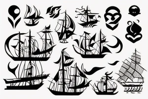 Burning ship tattoo idea