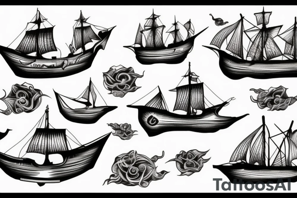 Burning ship tattoo idea