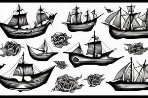 Burning ship tattoo idea