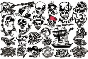 Pirate ship on fire tattoo idea