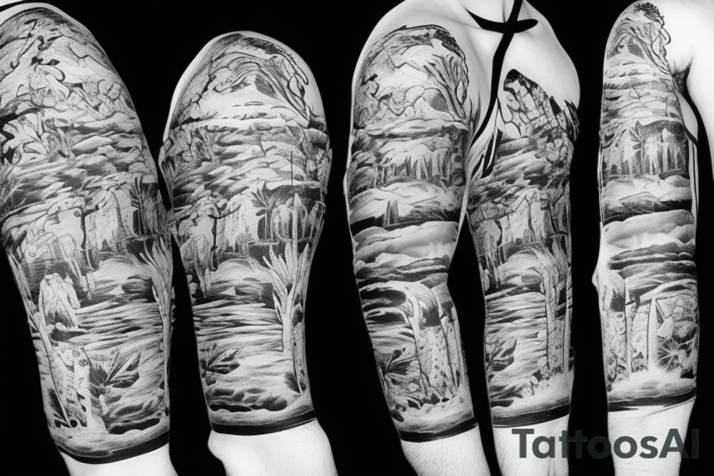 Mountain bike with mountains tattoo idea