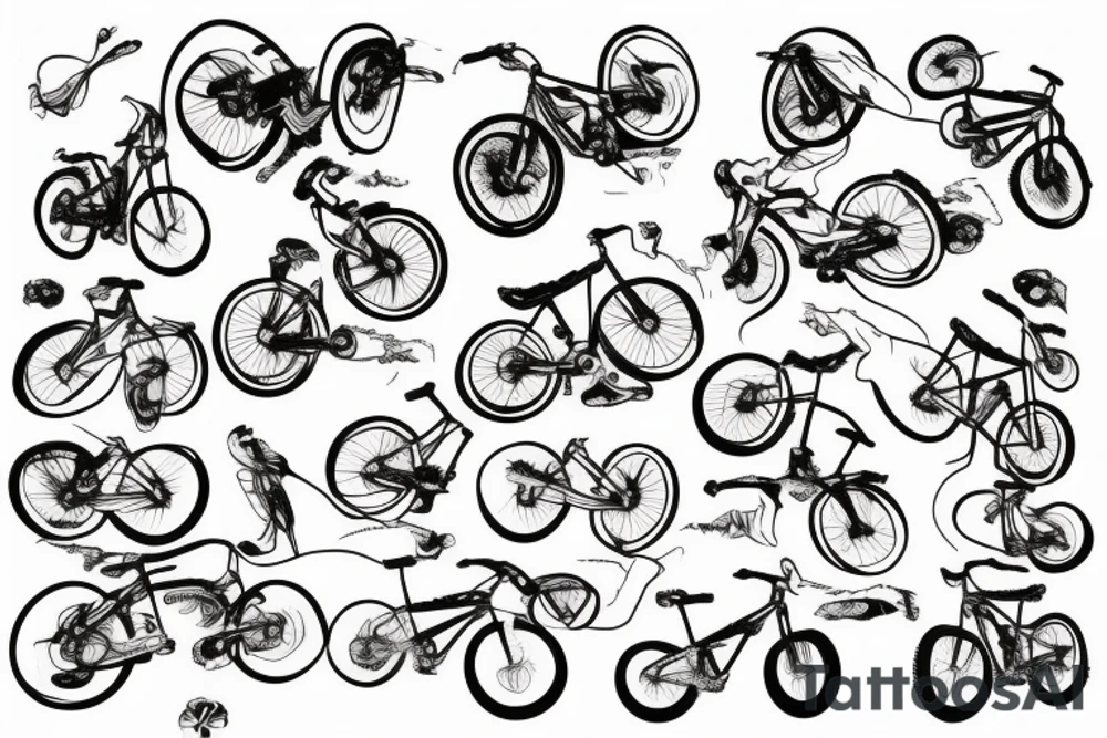 Mountain bike with mountains tattoo idea