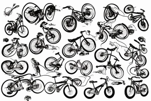 Mountain bike with mountains tattoo idea