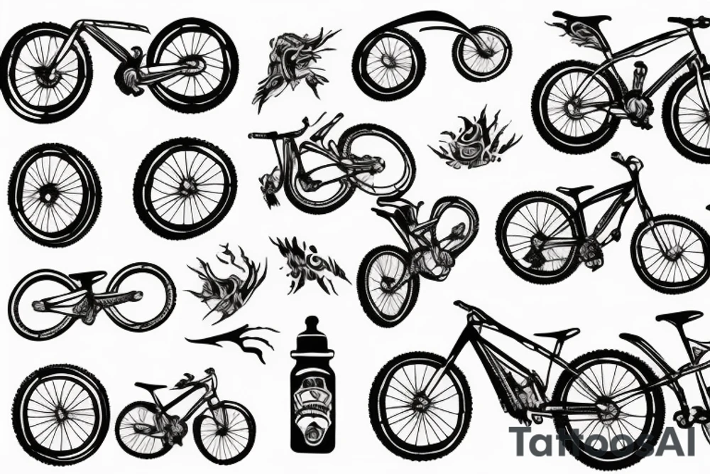 Mountain bike with mountains tattoo idea