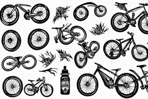 Mountain bike with mountains tattoo idea