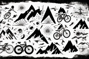 Mountain bike with mountains tattoo idea