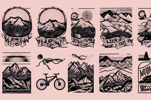 Mountain bike with mountains tattoo idea
