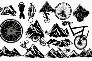 Mountain bike with mountains tattoo idea