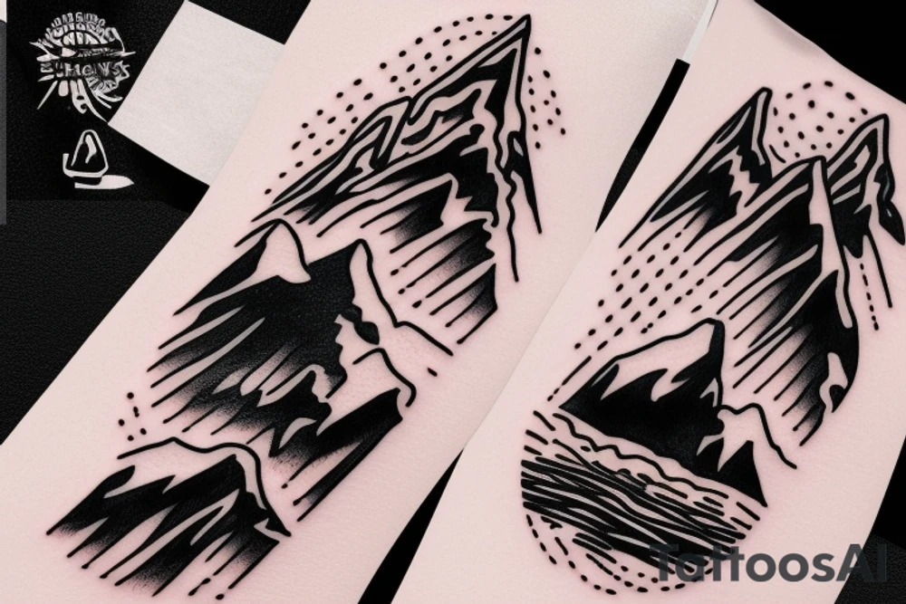 Mountain bike with mountains tattoo idea