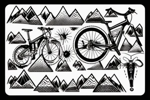 Mountain bike with mountains tattoo idea