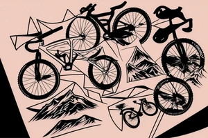 Mountain bike on a mountain tattoo idea