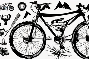 Mountain bike on a mountain tattoo idea